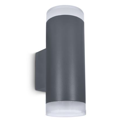 Brilagi - Aplique de pared exterior LED RGBW regulable MATERA 2xGU10/6W/230V 3000K IP54 antracita + mando a distancia
