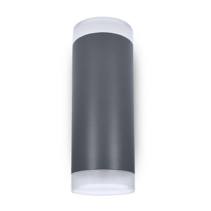 Brilagi - Aplique de pared exterior LED RGBW regulable MATERA 2xGU10/6W/230V 3000K IP54 antracita + mando a distancia