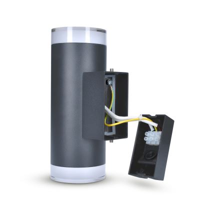 Brilagi - Aplique de pared exterior LED RGBW regulable MATERA 2xGU10/6W/230V 3000K IP54 antracita + mando a distancia