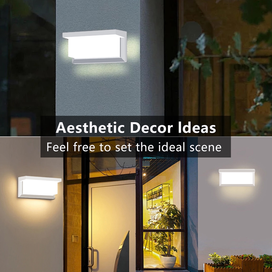 Brilagi - Aplique de pared exterior LED RGBW regulable BRICKY 1xE27/15W/230V 2700-6500K IP54 blanco