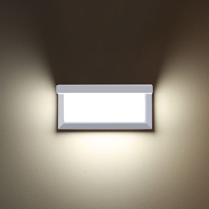 Brilagi - Aplique de pared exterior LED RGBW regulable BRICKY 1xE27/15W/230V 2700-6500K IP54 blanco