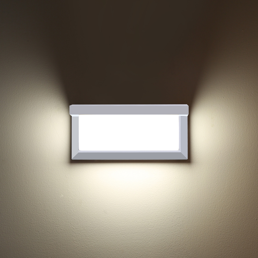 Brilagi - Aplique de pared exterior LED RGBW regulable BRICKY 1xE27/15W/230V 2700-6500K IP54 blanco