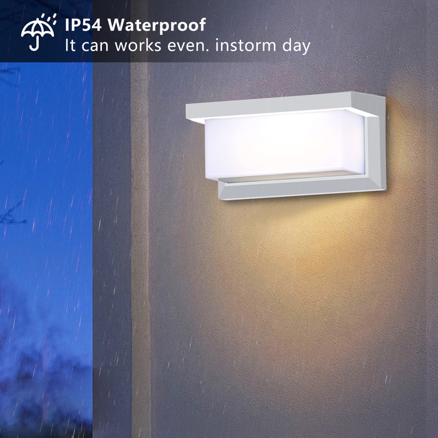 Brilagi - Aplique de pared exterior LED RGBW regulable BRICKY 1xE27/15W/230V 2700-6500K IP54 blanco