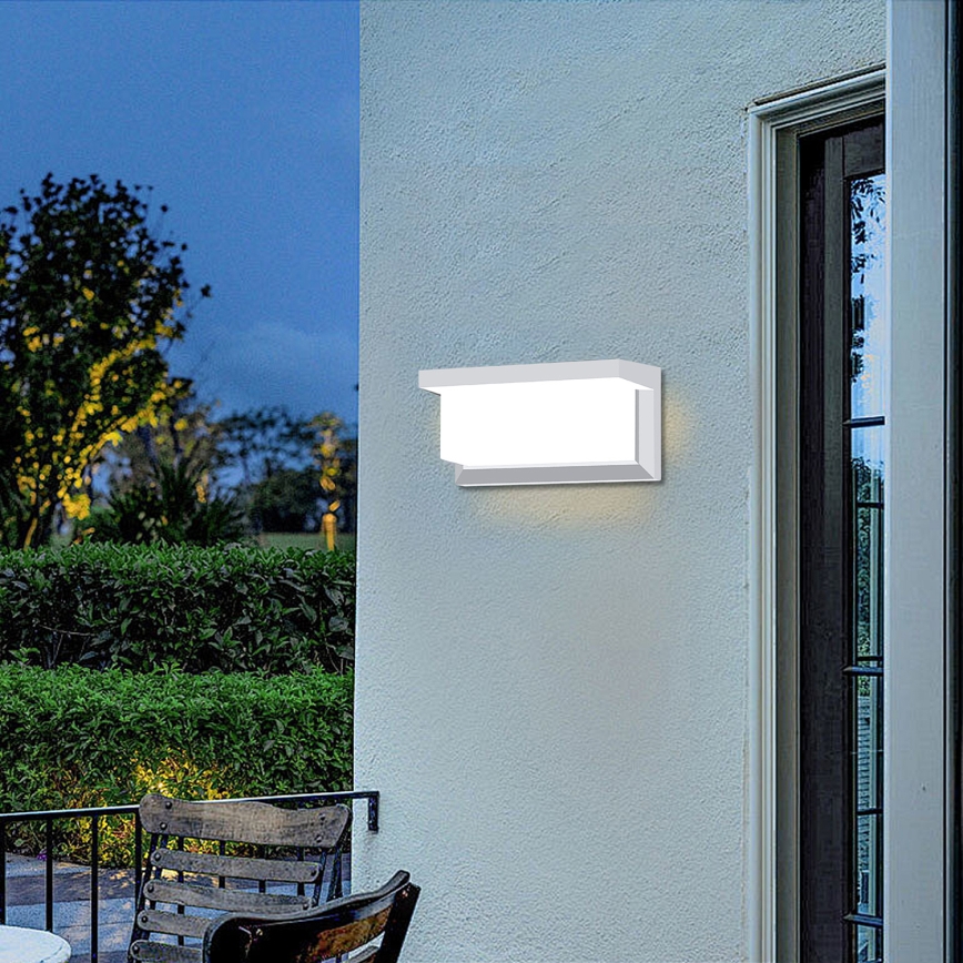 Brilagi - Aplique de pared exterior LED RGBW regulable BRICKY 1xE27/15W/230V 2700-6500K IP54 blanco