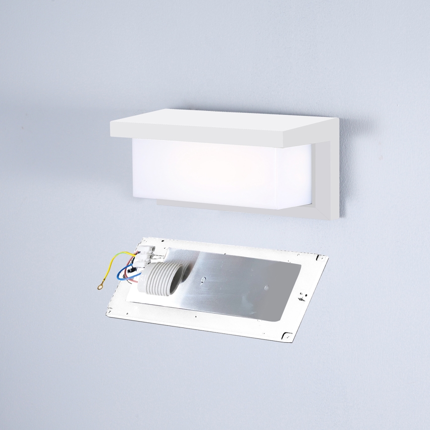 Brilagi - Aplique de pared exterior LED RGBW regulable BRICKY 1xE27/15W/230V 2700-6500K IP54 blanco