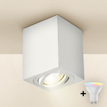 Brilagi - LED RGBW Foco empotrable regulable MIA 1xGU10/30W/230V 3000K Wi-Fi 100x80 mm blanco