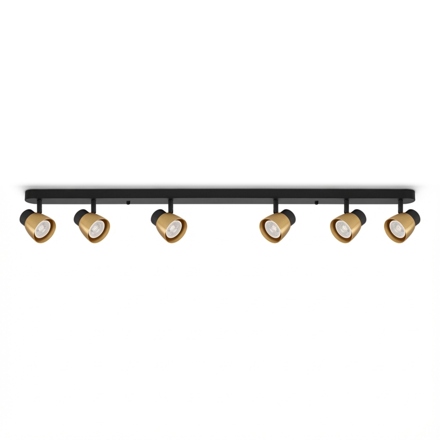 Brilagi - Foco empotrable LED RGBW regulable NUGGET 6xGU10/6W/230V 2700-6500K Wi-Fi negro/dorado