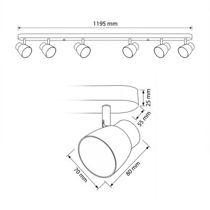 Brilagi - Foco empotrable LED RGBW regulable NUGGET 6xGU10/6W/230V 2700-6500K Wi-Fi negro/dorado