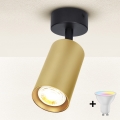 Brilagi - LED RGBW foco empotrable regulable SELE GOLDEN 1xGU10/6W/230V 3000K negro/dorado + mando a distancia