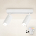 Brilagi - LED RGBW Foco regulable SELE MODERN 2xGU10/6,5W/230V 2700-6500K Wi-Fi blanco