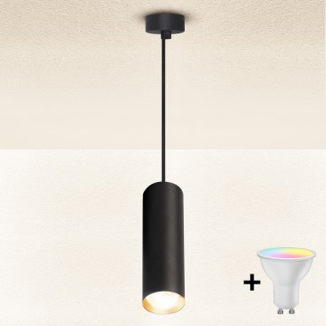 Brilagi - LED RGBW Lámpara colgante regulable con cable SELE 1xGU10/6W/230V 3000K negra/dorada + control remoto