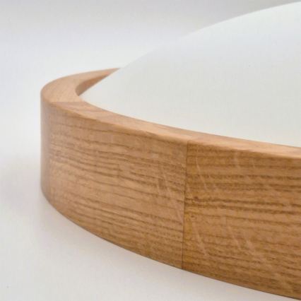 Brilagi - Plafón LED RGBW regulable CARVALHO SLIM 2xE27/15W/230V 2700-6500K Wi-Fi roble Ø 37 cm