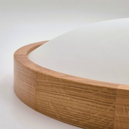 Brilagi - Plafón LED RGBW regulable CARVALHO SLIM 1xE27/15W/230V 2700-6500K Wi-Fi, roble, Ø 27 cm