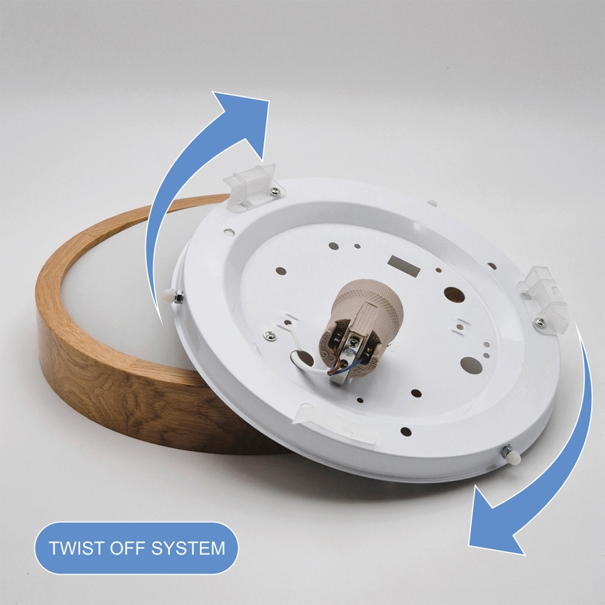 Brilagi - Plafón LED RGBW regulable CARVALHO SLIM 1xE27/15W/230V 2700-6500K Wi-Fi, roble, Ø 27 cm