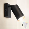Brilagi - LED RGBW regulable, aplique de pared tipo spot SELE 1xGU10/6W/230V 3000K negro/dorado + mando a distancia