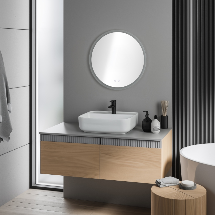 Brilagi - Espejo de baño con calefacción LED RGBW CLARA PRO LED/19W/230V Ø 60 cm IP44 IRC 90 regulable + CCT + mando a distancia