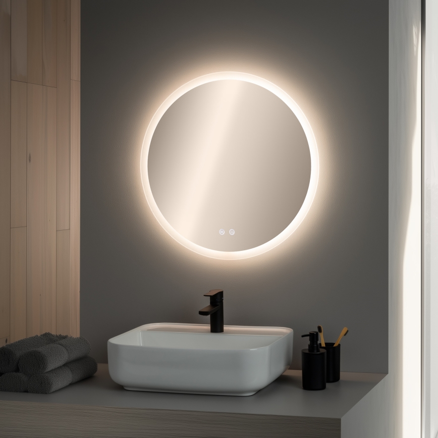 Brilagi - Espejo de baño con calefacción LED RGBW CLARA PRO LED/19W/230V Ø 60 cm IP44 IRC 90 regulable + CCT + mando a distancia