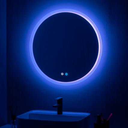 Brilagi - Espejo de baño con calefacción LED RGBW CLARA PRO LED/19W/230V Ø 60 cm IP44 IRC 90 regulable + CCT + mando a distancia