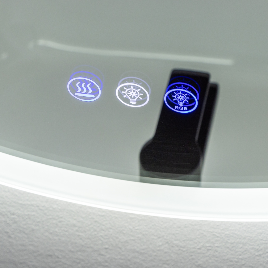 Brilagi - Espejo de baño calefactado LED RGBW CLARA PRO LED/18,5W/230V Ø 60 cm IP44 CRI 90 regulable + CCT