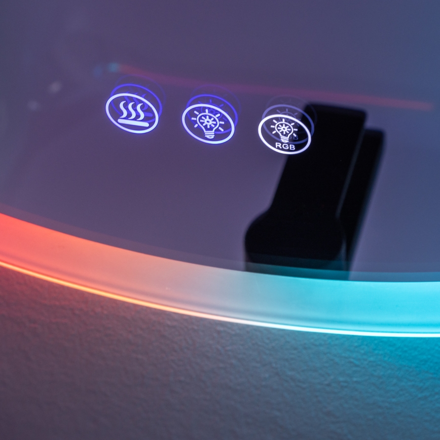 Brilagi - Espejo de baño calefactado LED RGBW CLARA PRO LED/18,5W/230V Ø 60 cm IP44 CRI 90 regulable + CCT