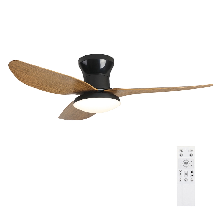 Brilagi - Ventilador de techo LED regulable LED/30W/230V 3000-6500K negro/marrón + mando a distancia