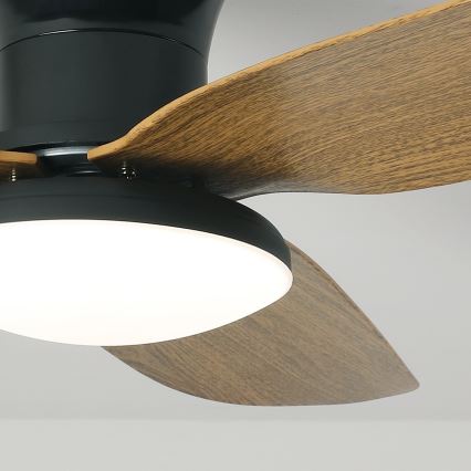 Brilagi - Ventilador de techo LED regulable LED/30W/230V 3000-6500K negro/marrón + mando a distancia
