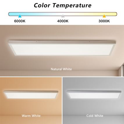 Brilagi - Plafón LED de techo para baño FRAME LED/50W/230V 120x30 cm 3000/4000/6000K IP44 blanco
