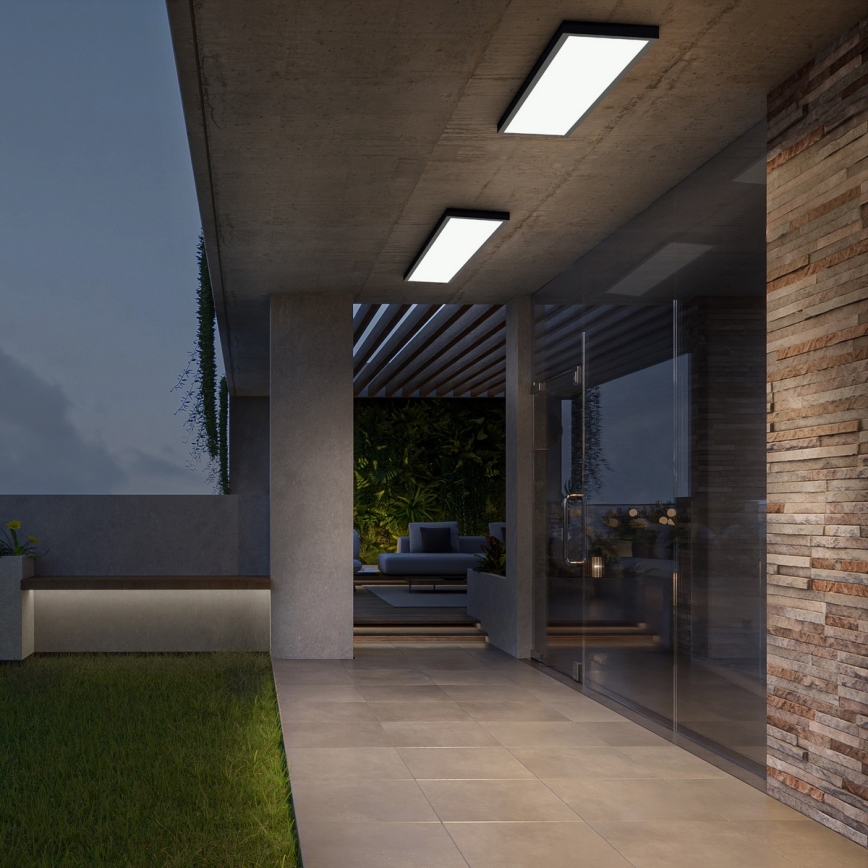 Brilagi - Lámpara de techo LED para baño FRAME LED/50W/230V 120x30 cm 3000/4000/6000K IP44 negra