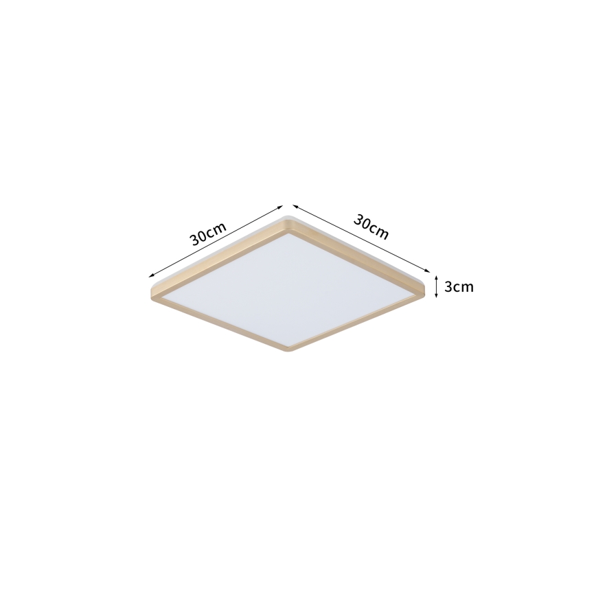 Brilagi - Lámpara de techo para baño LED ULTRA SLIM LED/18W/230V 30x30 cm dorada IP54