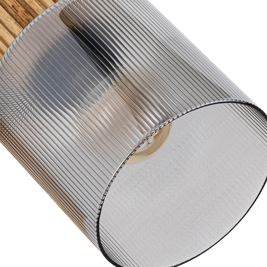 Brilagi - Luminaria de focos HYGGE 3xE14/15W/230V madera/ahumado