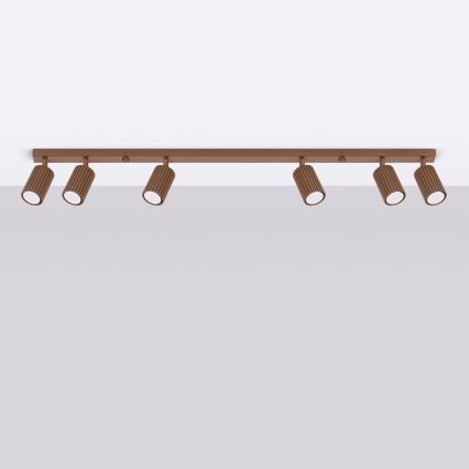 Brilagi - Luminaria de focos LED CRESTO 6xGU10/10W/230V marrón