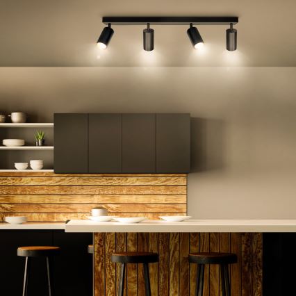 Brilagi - Luminaria de focos LED regulable SELE 4xGU10/6,5W/230V 2700-6500K negro/dorado