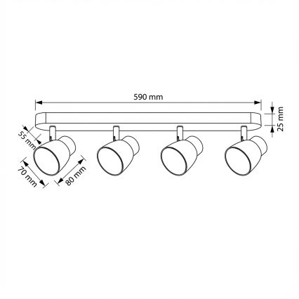 Brilagi - Foco empotrable LED RGBW regulable NUGGET 4xGU10/6W/230V 3000K negro/dorado + mando a distancia
