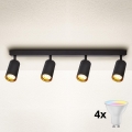 Brilagi - Luminaria de focos LED RGBW regulable SELE 4xGU10/6W/230V 3000K negro/dorado