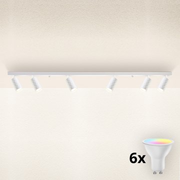 Brilagi - Luminaria de focos LED RGBW regulable SELE DIAMANT 6xGU10/6,5W/230V 2700-6500K Wi-Fi blanco