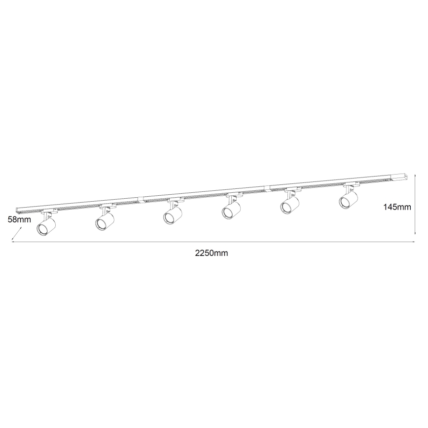 Brilagi - Luminaria de focos para sistema de riel HUSKY 6xGU10/10W/230V blanca
