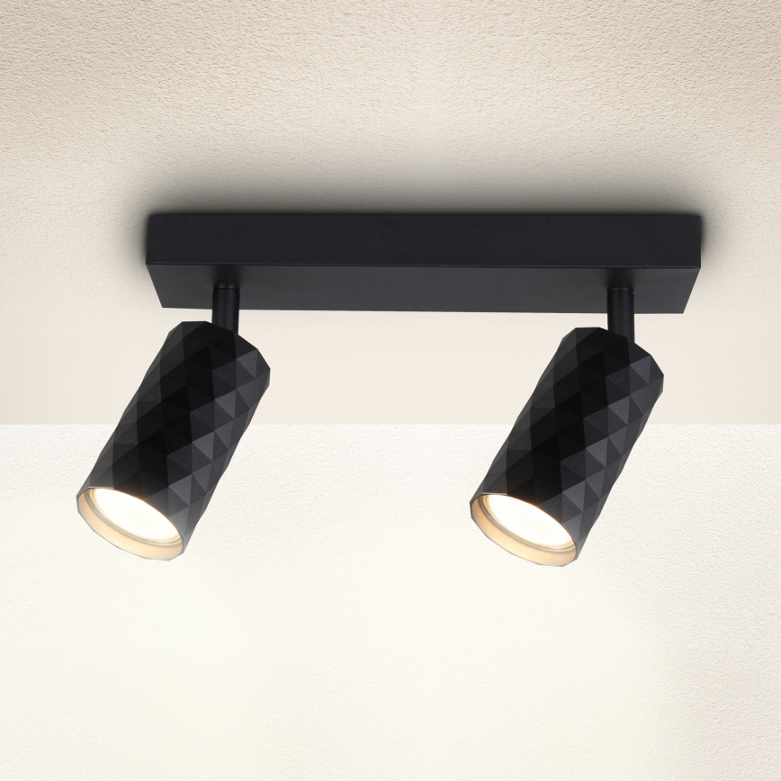 Brilagi - Luminaria de focos SELE DIAMANT 2xGU10/30W/230V negra