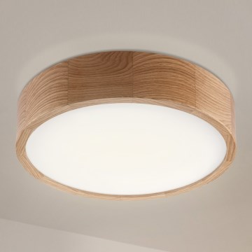 Brilagi - Luminaria de techo LED CARVALHO LED/36W/230V, acabado roble, diámetro 37,5 cm