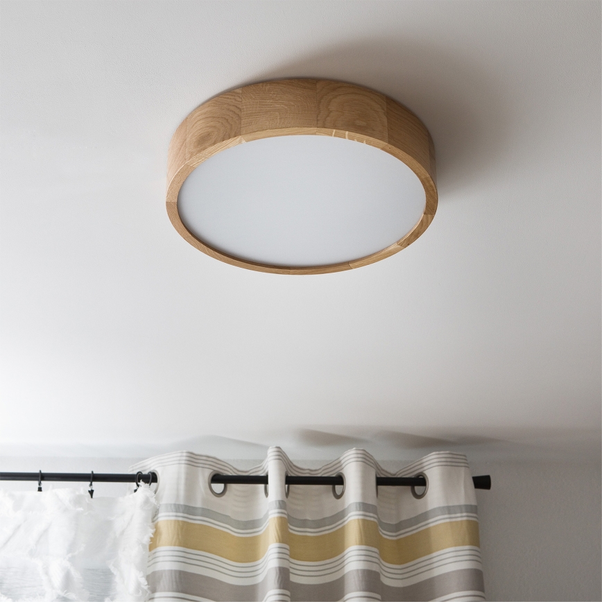 Brilagi - Luminaria de techo LED CARVALHO LED/36W/230V, acabado roble, diámetro 37,5 cm