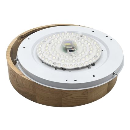 Brilagi - Luminaria de techo LED CARVALHO LED/36W/230V, acabado roble, diámetro 37,5 cm