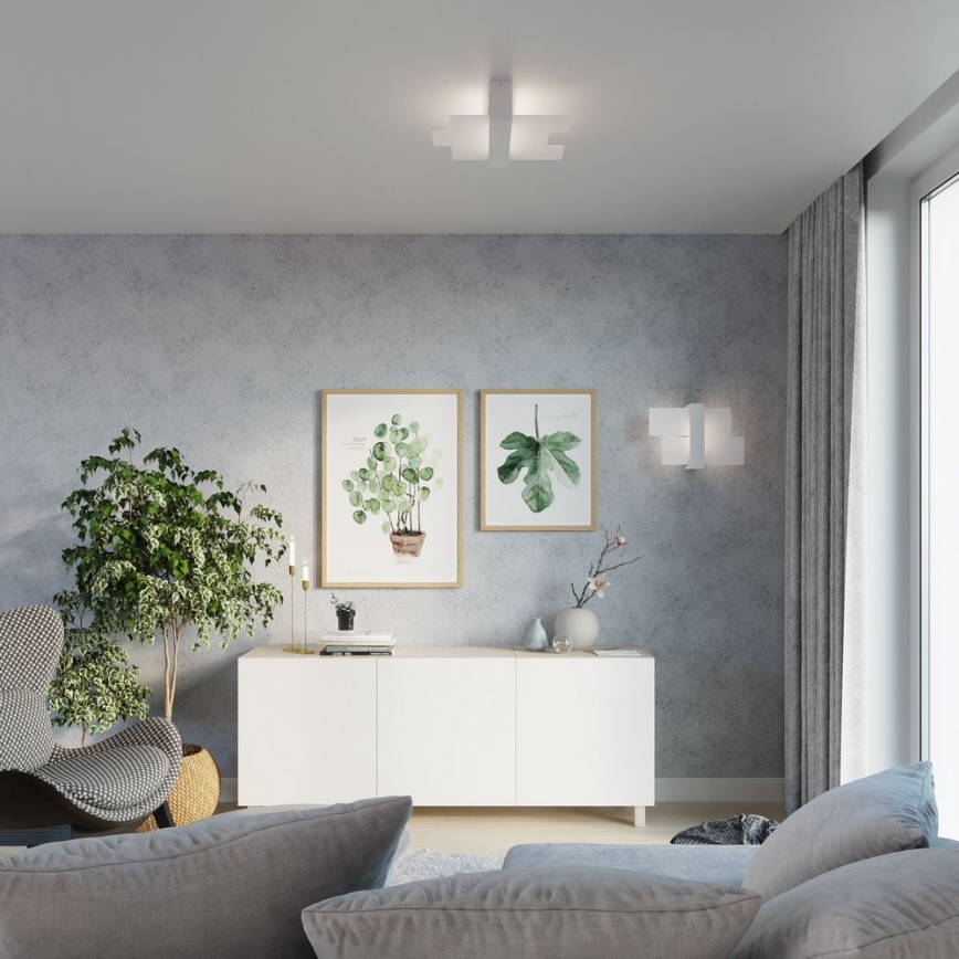 Brilagi -  Lámpara de techo LED HERA 2xE27/7,5W/230V 43x43 cm blanca