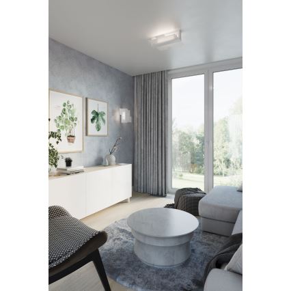 Brilagi -  Lámpara de techo LED HERA 2xE27/7,5W/230V 43x43 cm blanca