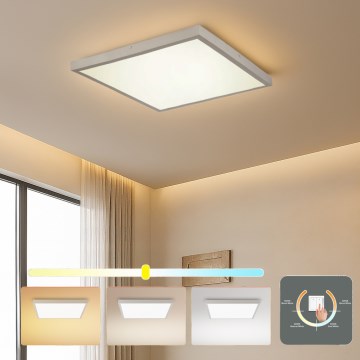 Brilagi - Luminaria de techo LED para baño FRAME LED/50W/230V 3000/4000/6000K 60x60 cm IP44 plateada