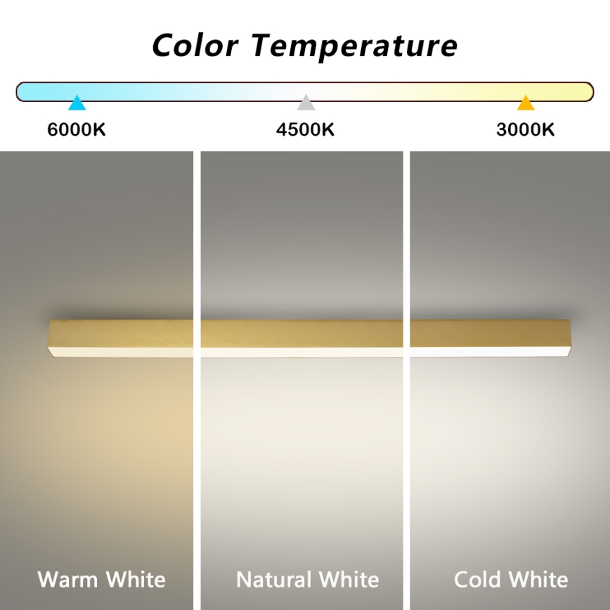 Brilagi - Lámpara LED de techo para baño SLEEKLINE LED/40W/230V 3000/4500/6000K dorada IP44