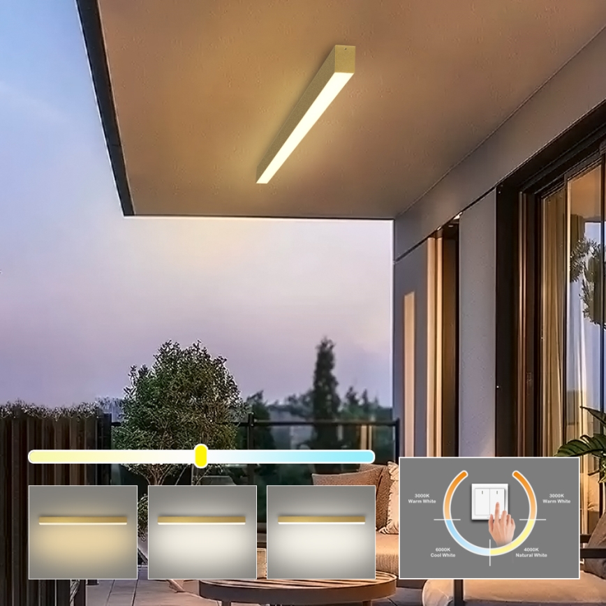 Brilagi - Lámpara LED de techo para baño SLEEKLINE LED/40W/230V 3000/4500/6000K dorada IP44