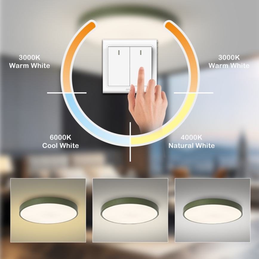 Brilagi - Luminaria de techo LED POOL 100W/230V 3000/4000/6000K Ø 80 cm verde