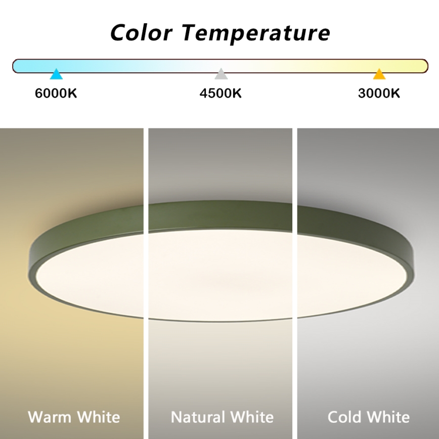 Brilagi - Luminaria de techo LED POOL 100W/230V 3000/4000/6000K Ø 80 cm verde