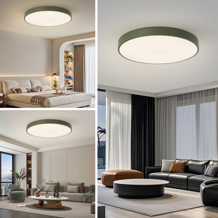 Brilagi - Luminaria de techo LED POOL 100W/230V 3000/4000/6000K Ø 80 cm verde