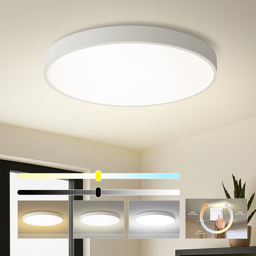 Brilagi - Luminaria de techo LED POOL LED/100W/230V 3000/4500/6000K diámetro 80 cm blanca