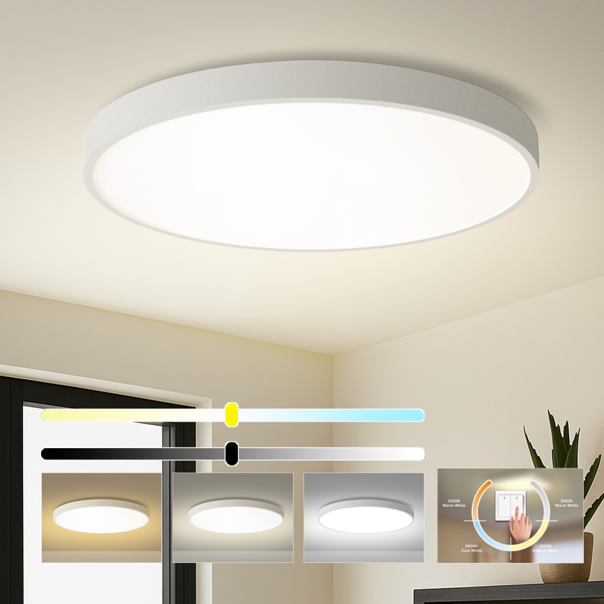 Brilagi - Luminaria de techo LED POOL LED/128W/230V 3000/4500/6000K diámetro 100 cm blanca